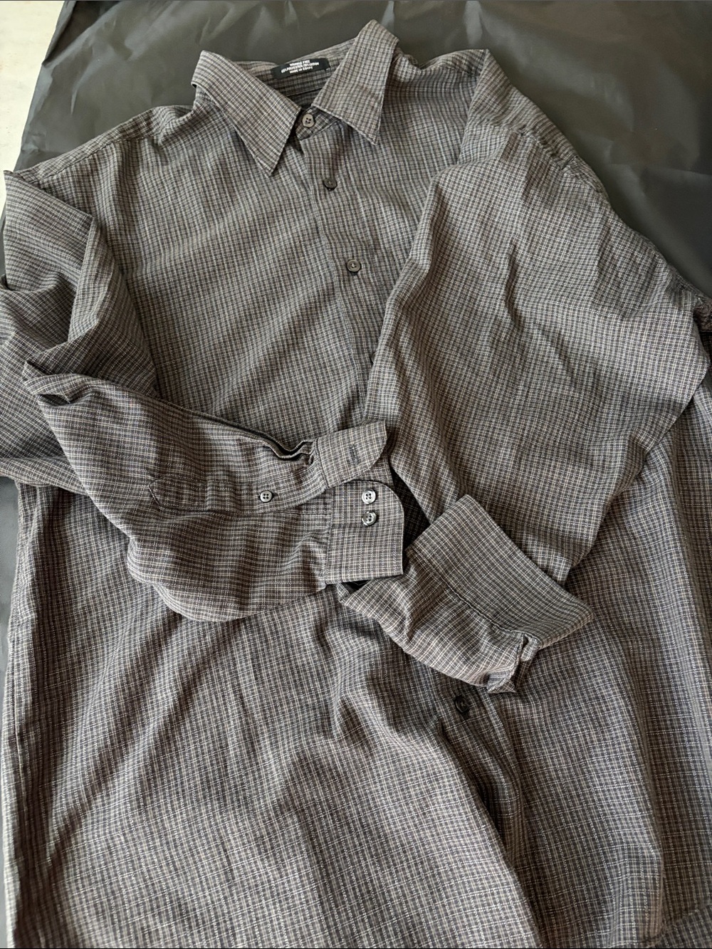 Arrow Men's Gray Checked Long-Sleeve Dress Shirt